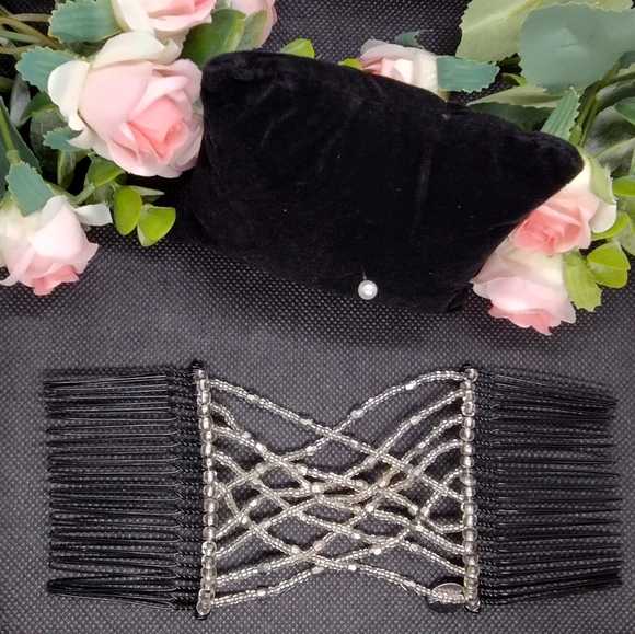 Stretch Combs Double Cross Beaded Hair Clip for Thick Curly Hair - Med - Picture 10 of 11